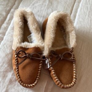 Cozy Moccasin Slippers with Faux Fur Lining